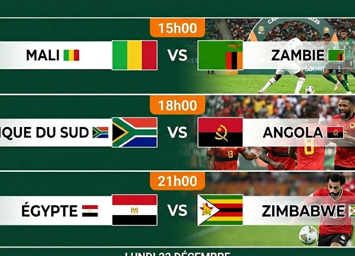CAN 2025 : Mali, Egypte, Afrique du sud en piste... les matchs prévus ce lundi 22 décembre